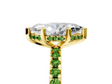 Yellow gold Marquise Cut Diamond Solitaire Ring with Round with Peridot side stone Pavé Band and Four-Prong Setting_41