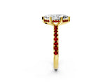 Yellow gold Marquise Cut Diamond Solitaire Ring with Round with Ruby side stone Pavé Band and Four-Prong Setting_50