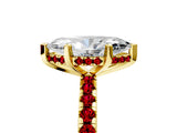 Yellow gold Marquise Cut Diamond Solitaire Ring with Round with Ruby side stone Pavé Band and Four-Prong Setting_53