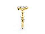 Yellow gold Marquise Cut Diamond Solitaire Ring with Round with Yellow Sapphire side stone Pavé Band and Four-Prong Setting_38