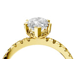 Yellow gold Marquise Cut Diamond Solitaire Ring with Round with Yellow Sapphire side stone Pavé Band and Four-Prong Setting_40