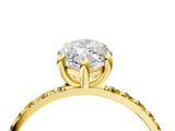 Yellow gold Marquise Cut Diamond Solitaire Ring with Round with Yellow Sapphire side stone Pavé Band and Prong Setting_16
