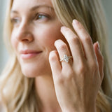 Yellow gold Marquise Cut Diamond Solitaire Ring with Side Stones and Four-Prong Setting_117