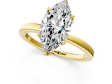 Yellow gold Marquise Cut Diamond Solitaire Ring with Thin Band and Prong Setting_13