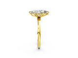 Yellow gold Marquise Cut Diamond Solitaire Ring with Thin Band and Prong Setting_14