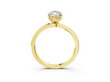 Yellow gold Marquise Cut Diamond Solitaire Ring with Thin Band and Prong Setting_15