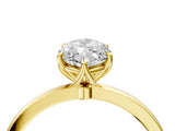 Yellow gold Marquise Cut Diamond Solitaire Ring with Thin Band and Prong Setting_16