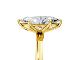 Yellow gold Marquise Cut Diamond Solitaire Ring with Thin Band and Prong Setting_17