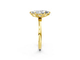 Yellow gold Marquise Cut Diamond Solitaire Ring with Thin Band and Prong Setting_26