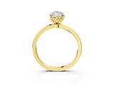 Yellow gold Marquise Cut Diamond Solitaire Ring with Thin Band and Prong Setting_27
