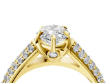Yellow gold Marquise Cut Diamond Solitaire Ring with Three-Row Pavé Band and Four-Prong Setting_53