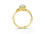 Yellow gold Marquise Cut Diamond Solitaire Ring with Twist Band and Four-Prong Setting_86