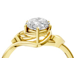 Yellow gold Marquise Cut Diamond Solitaire Ring with Twist Band and Four-Prong Setting_87