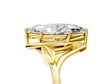 Yellow gold Marquise Cut Diamond Solitaire Ring with Twist Band and Four-Prong Setting_88