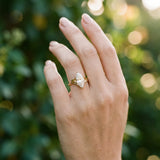 Yellow gold Marquise Cut Diamond Solitaire Ring with Twist Band and Four-Prong Setting_95