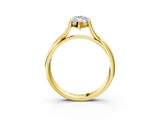 Yellow gold Marquise Cut Diamond Solitaire Twist Band Prong Setting Ring_70
