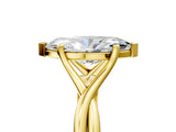 Yellow gold Marquise Cut Diamond Solitaire Twist Band Prong Setting Ring_72