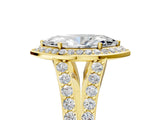 Yellow gold Marquise Cut Diamond Split Shank Halo Ring with Four-Prong Setting_72
