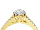 Yellow gold Marquise Cut Diamond Split Shank Pavé Engagement Ring with Four-Prong Setting_69