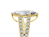 Yellow gold Marquise Cut Diamond Split Shank Pavé Engagement Ring with Four-Prong Setting_70