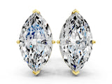 Yellow gold Marquise Cut Diamond Stud Earrings_400