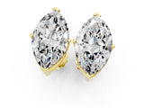 Yellow gold Marquise Cut Diamond Stud Earrings_401