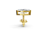 Yellow gold Marquise Cut Diamond Stud Earrings_402