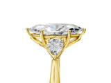 Yellow gold Marquise Cut Diamond Three-Stone Ring with Pear Side Stones and Four-Prong Setting_109