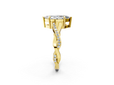 Yellow gold Marquise Cut Diamond Twisted Band Engagement Ring with Prong Setting_17