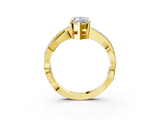 Yellow gold Marquise Cut Diamond Twisted Band Engagement Ring with Prong Setting_18