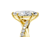 Yellow gold Marquise Cut Diamond Twisted Band with Pavé Setting and Four-Prong Setting_68