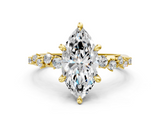 Yellow gold Marquise Cut Diamond Vine Band with Four-Prong Setting_74