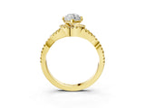 Yellow gold Marquise Cut Diamond with Yellow Sapphire side stone Halo Twist Band Solitaire Prong Setting Ring_45