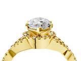 Yellow gold Marquise Cut Diamond with Yellow Sapphire side stone Halo Twist Band Solitaire Prong Setting Ring_46