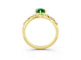 Yellow gold Marquise Cut Emerald Cluster Side Stone Solitaire Ring with Prong Setting_27