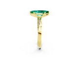 Yellow gold Marquise Cut Emerald Engagement Ring with Side Stone Accents and Four-Prong Setting_29