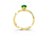 Yellow gold Marquise Cut Emerald Engagement Ring with Side Stone Accents and Four-Prong Setting_63