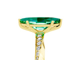 Yellow gold Marquise Cut Emerald Engagement Ring with Side Stone Accents and Four-Prong Setting_65