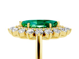 Yellow gold Marquise Cut Emerald Floral Double Halo Engagement Ring with Prong Setting_77
