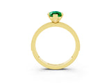 Yellow gold Marquise Cut Emerald Milgrain Pavé Engagement Ring with Four-Prong Setting_3