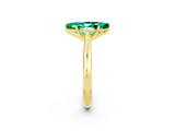 Yellow gold Marquise Cut Emerald Solitaire Engagement Ring with Cathedral Setting and Four-Prong Mount_26