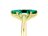 Yellow gold Marquise Cut Emerald Solitaire Engagement Ring with Cathedral Setting and Four-Prong Mount_29