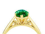 Yellow gold Marquise Cut Emerald Solitaire Engagement Ring with Cathedral Setting and Four-Prong Mount_34