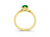 Yellow gold Marquise Cut Emerald Solitaire Engagement Ring with Classic Band and Four-Prong Setting_27