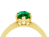 Yellow gold Marquise Cut Emerald Solitaire Engagement Ring with Classic Band and Four-Prong Setting_28