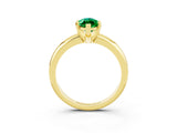 Yellow gold Marquise Cut Emerald Solitaire Engagement Ring with Round Band and Four-Prong Setting_15