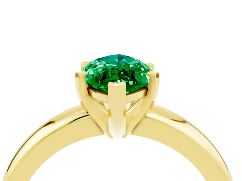Yellow gold Marquise Cut Emerald Solitaire Engagement Ring with Round Band and Four-Prong Setting_16