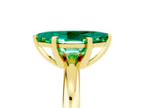 Yellow gold Marquise Cut Emerald Solitaire Engagement Ring with Round Band and Four-Prong Setting_17