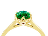 Yellow gold Marquise Cut Emerald Solitaire Ring with Flower Prong Setting and Classic Band_40