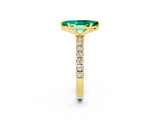 Yellow gold Marquise Cut Emerald Solitaire Ring with Pavé Accents and Four-Prong Setting_2